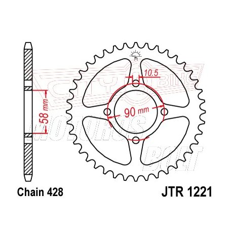 Lánckerék hátsó JT 1221-45