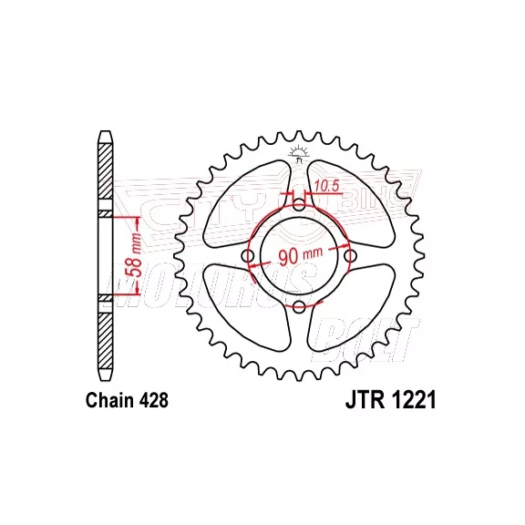 Lánckerék hátsó JT 1221 Lánckerék hátsó JT 1221