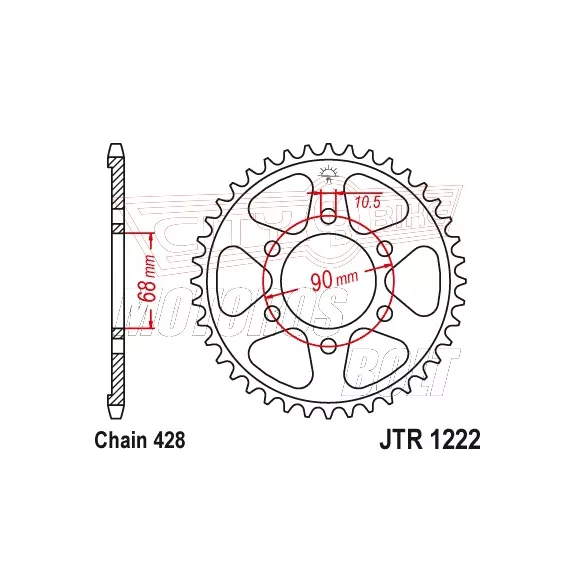 Lánckerék hátsó JT 1222-47 Lánckerék hátsó JT 1222-47