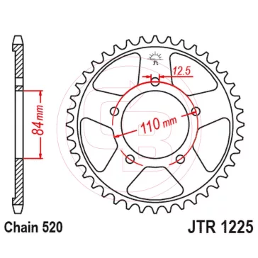 Lánckerék hátsó JT 1225-41
