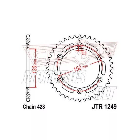 Lánckerék hátsó JT 1249 Lánckerék hátsó JT 1249