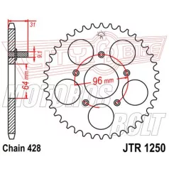 Lánckerék hátsó JT 1250