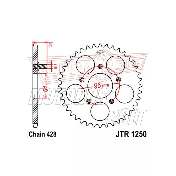 Lánckerék hátsó JT 1250 Lánckerék hátsó JT 1250