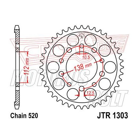 Lánckerék hátsó JT 1303-43