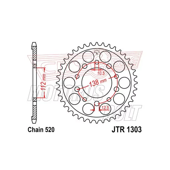 Lánckerék hátsó JT 1303-41 Lánckerék hátsó JT 1303-41