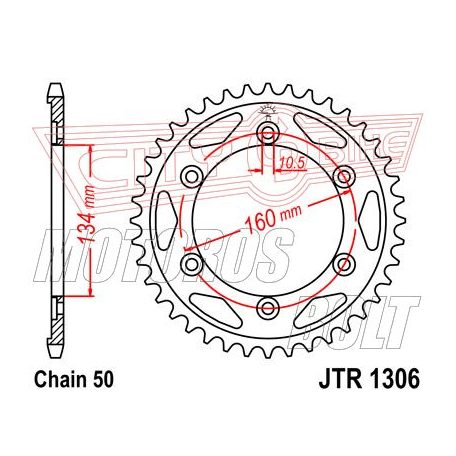 Lánckerék hátsó JT 1306-43