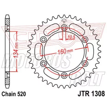 Lánckerék hátsó JT 1308