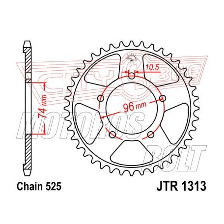 Lánckerék hátsó JT 1313-42