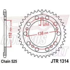 Lánckerék hátsó JT 1314