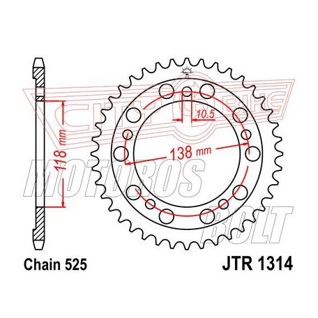 Lánckerék hátsó JT 1314