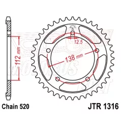 Lánckerék hátsó JT 1316-41
