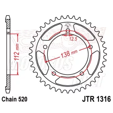 Lánckerék hátsó JT 1316-39