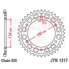 Lánckerék hátsó JT 1317