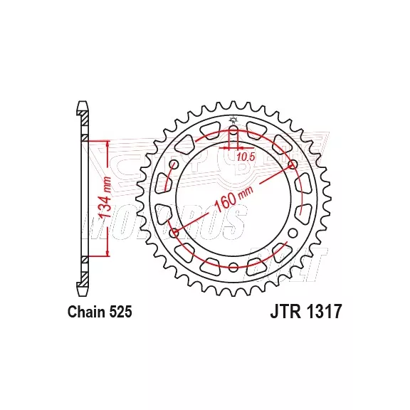 Lánckerék hátsó JT 1317 Lánckerék hátsó JT 1317