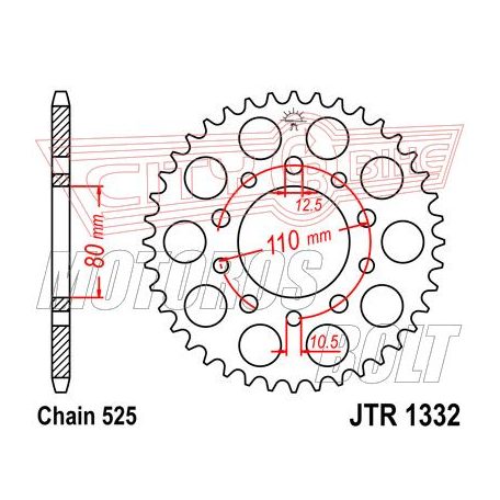 Lánckerék hátsó JT 1332-44