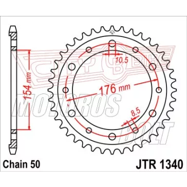 Lánckerék hátsó JT 1340