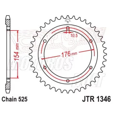 Lánckerék hátsó JT 1346-43