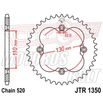 Lánckerék hátsó JT 1350