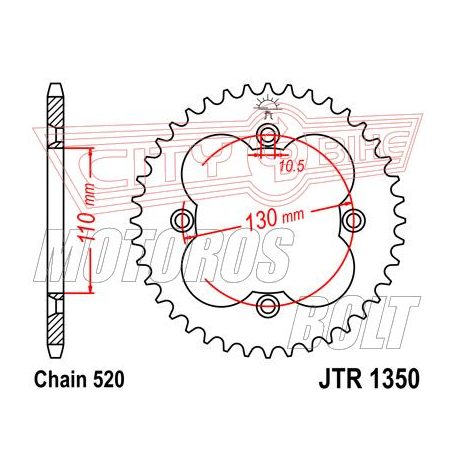 Lánckerék hátsó JT 1350