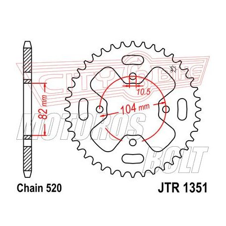 Lánckerék hátsó JT 1351