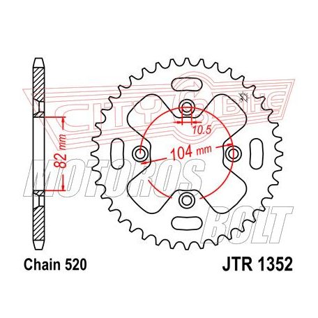 Lánckerék hátsó JT 1352