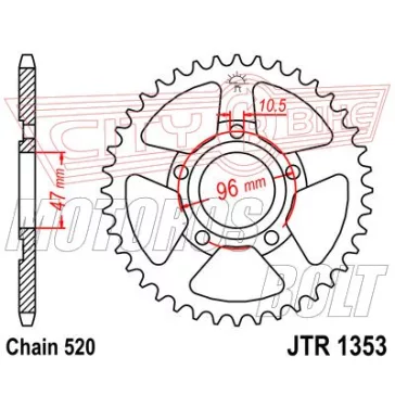 Lánckerék hátsó JT 1353
