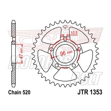 Lánckerék hátsó JT 1353-40