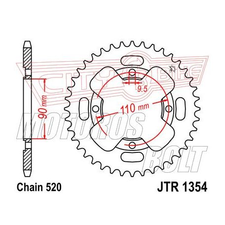 Lánckerék hátsó JT 1354