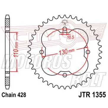 Lánckerék hátsó JT 1355