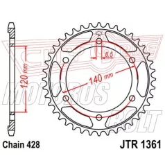 Lánckerék hátsó JT 1361