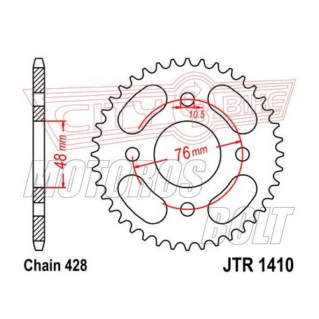 Lánckerék hátsó JT 1410