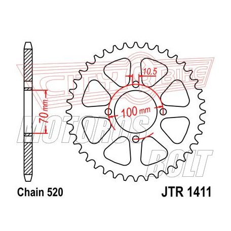 Lánckerék hátsó JT 1411