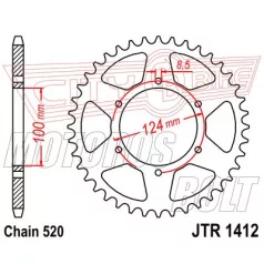 Lánckerék hátsó JT 1412