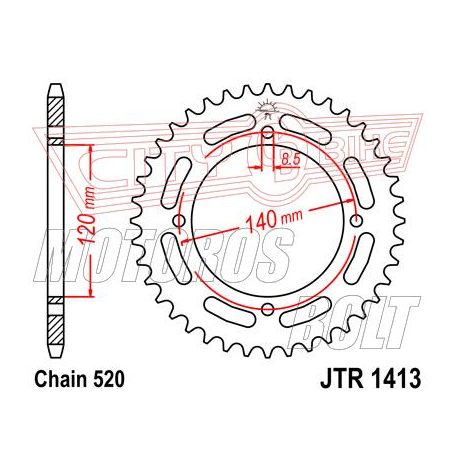 Lánckerék hátsó JT 1413