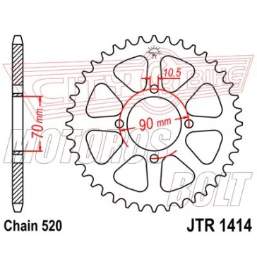 Lánckerék hátsó JT 1414
