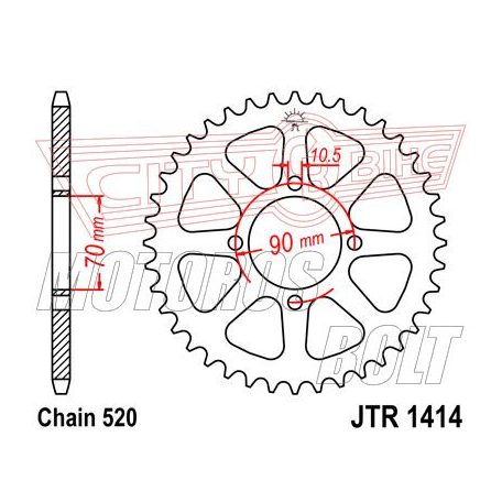 Lánckerék hátsó JT 1414-43