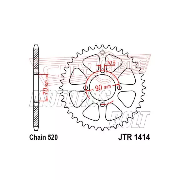 Lánckerék hátsó JT 1414 Lánckerék hátsó JT 1414