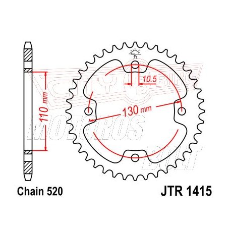 Lánckerék hátsó JT 1415-42