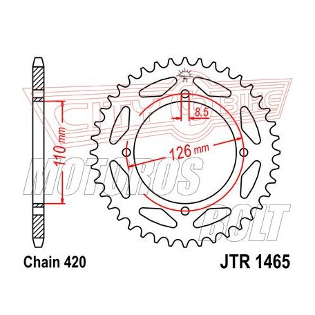 Lánckerék hátsó JT 1465-47