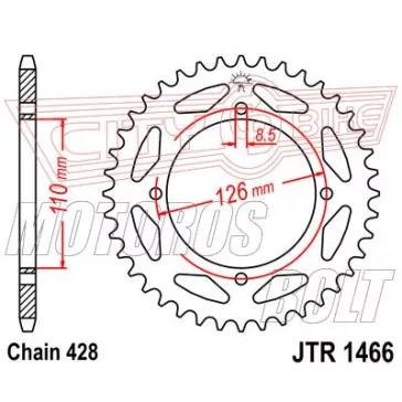 Lánckerék hátsó JT 1466