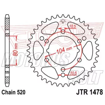 Lánckerék hátsó JT 1478