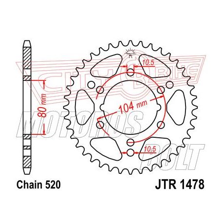 Lánckerék hátsó JT 1478-43