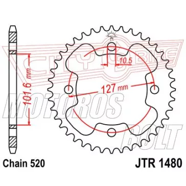 Lánckerék hátsó JT 1480