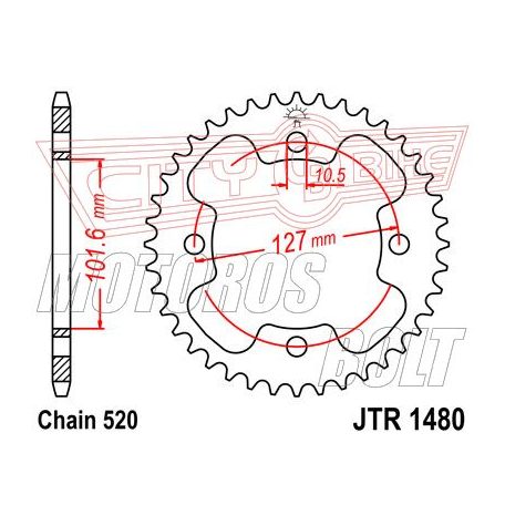 Lánckerék hátsó JT 1480