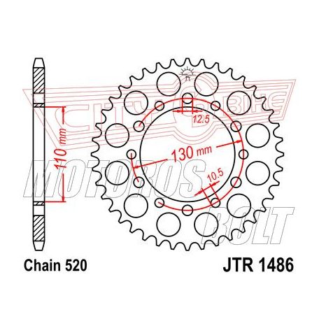 Lánckerék hátsó JT 1486-44