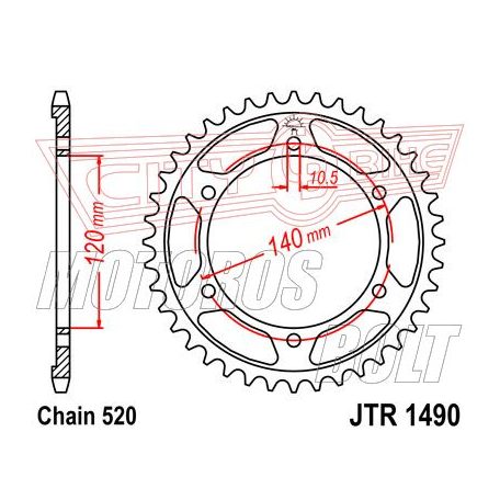 Lánckerék hátsó JT 1490