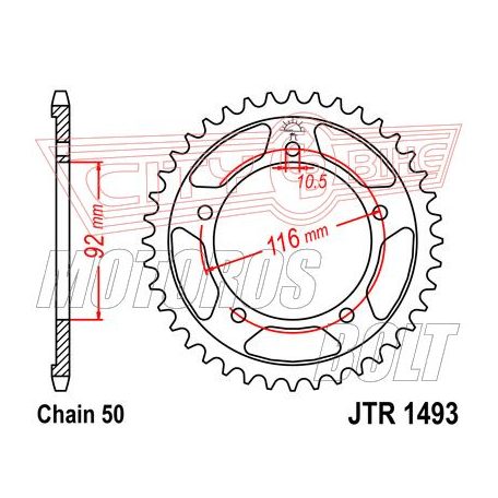 Lánckerék hátsó JT 1493