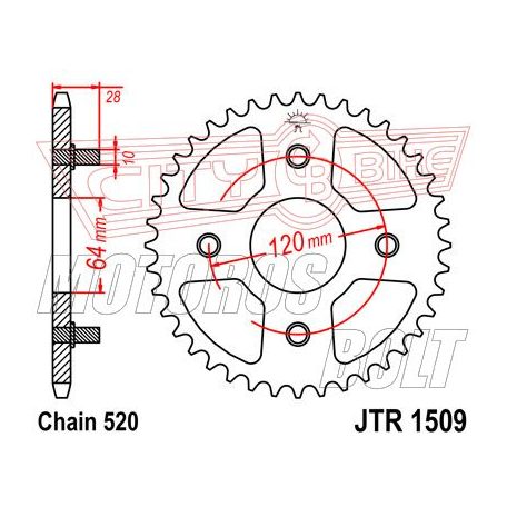 Lánckerék hátsó JT 1509