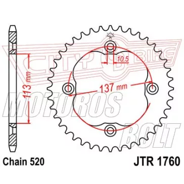 Lánckerék hátsó JT 1760