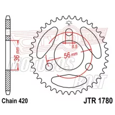 Lánckerék hátsó JT 1780